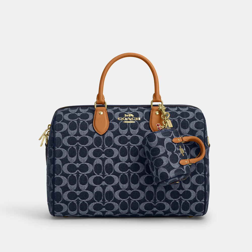 Coach Mini Rowan Bag Charm In Signature Denim